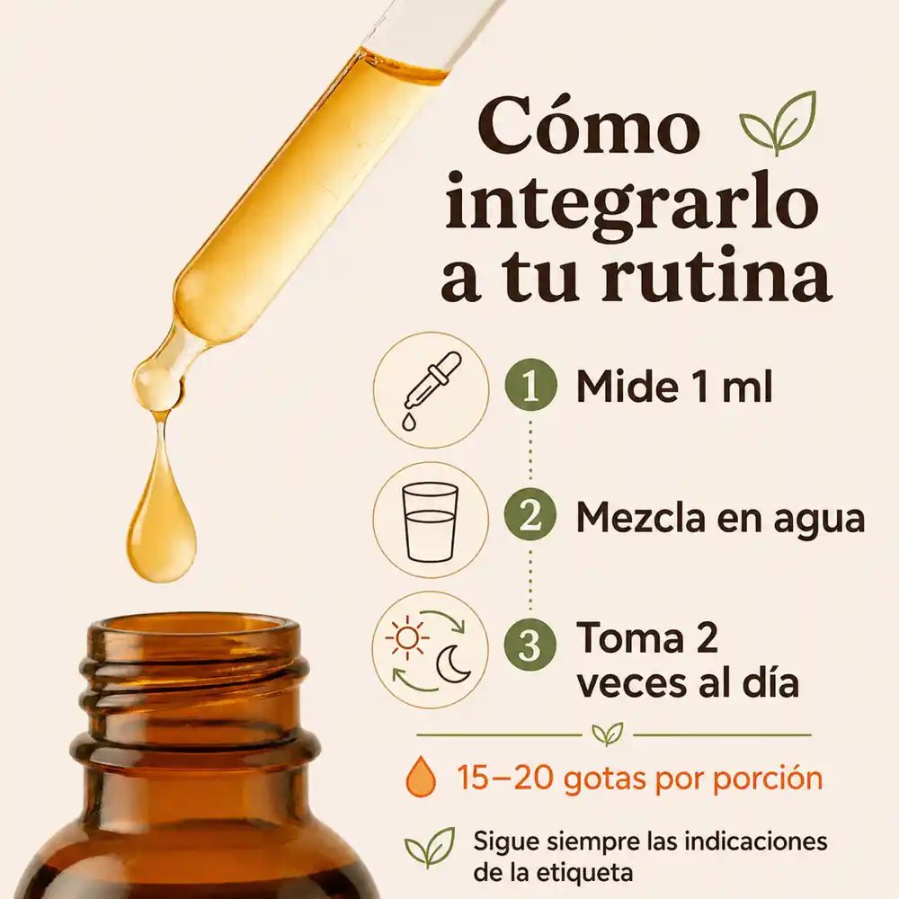 Cómo integrarlo a tu rutina: mide, mezcla en agua y toma dos veces al día